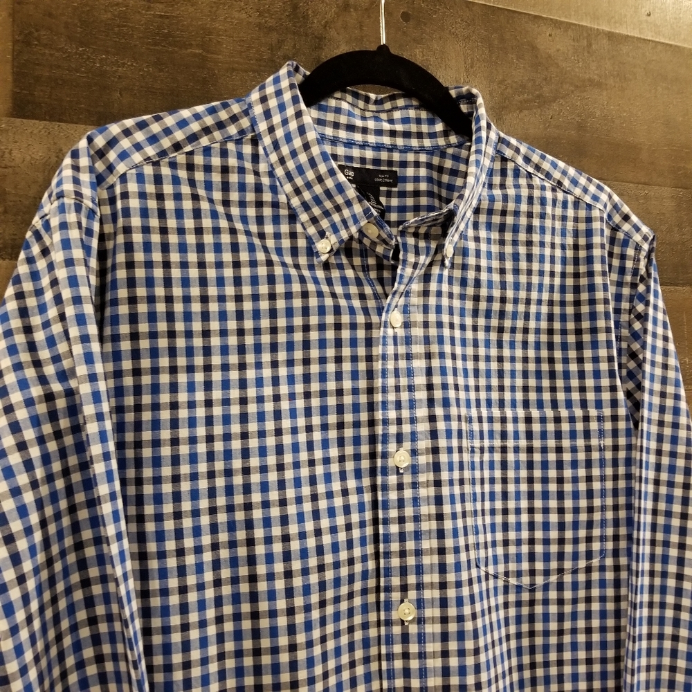 Gap Slim-Fit Gingham Button Down, L - image 1
